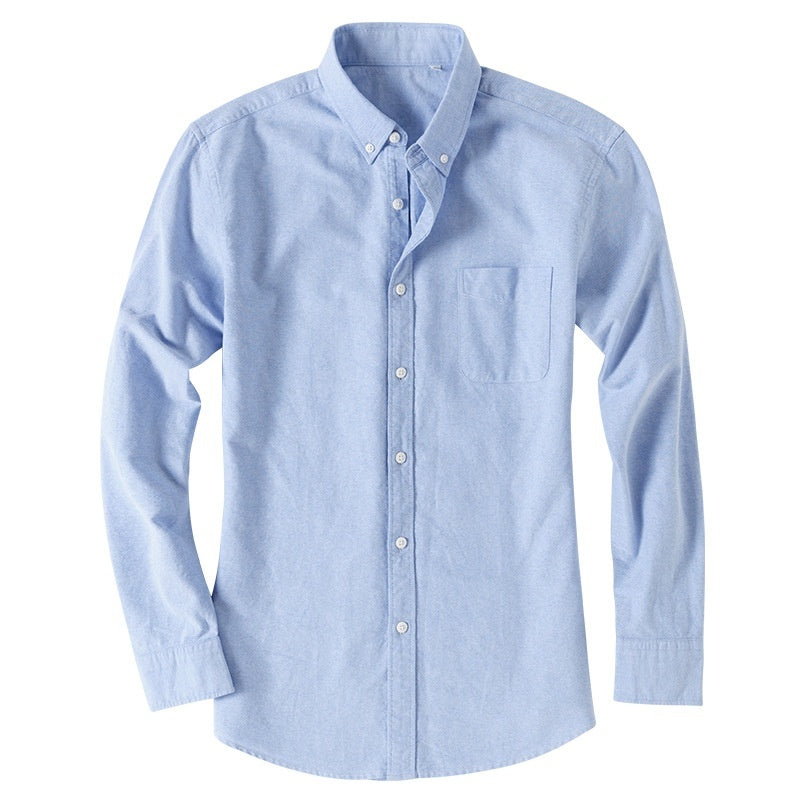 Men's Cotton Oxford Business Casual Long Sleeve Shirt