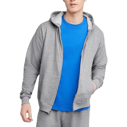 Men’s American Fashion Hooded Zip Sweatshirt – Casual Cotton Pullover