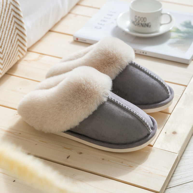 Suede cotton slippers Made with durable, breathable materials and an anti-slip sole