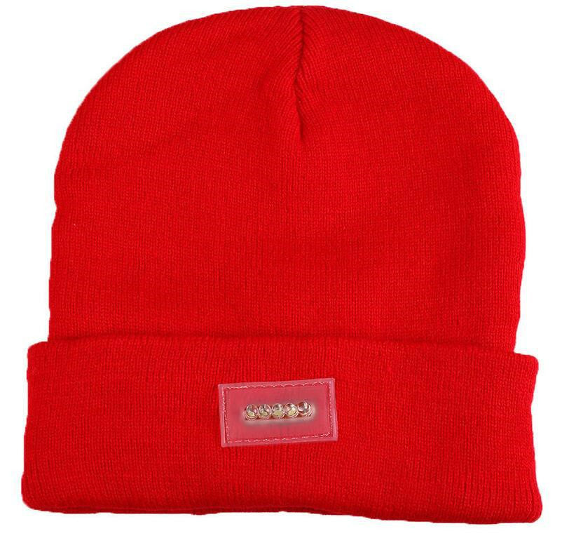 LED Headlamp Glowing Knit Warm Hat With A Flashlight