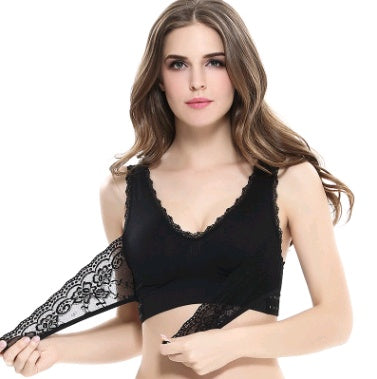 Women’s No-Steel-Ring Lace Support Vest Bra U-shaped breathable back