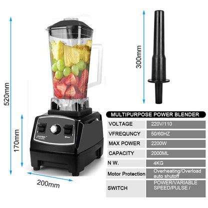 2L Professional High-Speed Blender – 2200W Powerful Moto