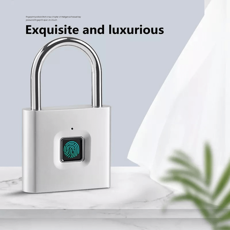 Compact Smart Fingerprint Padlock - Waterproof, Keyless Security, USB Rechargeable, Lightweight Zinc Alloy