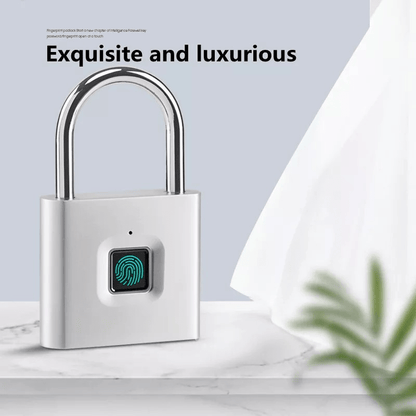 Compact Smart Fingerprint Padlock - Waterproof, Keyless Security, USB Rechargeable, Lightweight Zinc Alloy