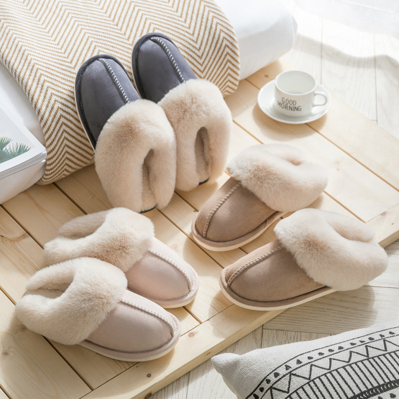 Suede Cotton Non-Slip Slippers – Breathable Casual Comfort