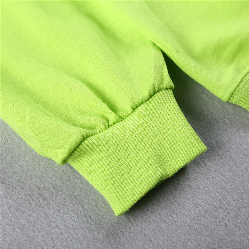 Casual Cotton Terry Round Neck Sweatshirt – Solid Color Long Sleeve Pullover