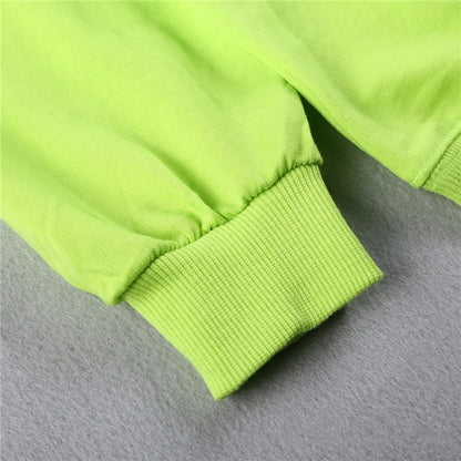 Casual Cotton Terry Round Neck Sweatshirt – Solid Color Long Sleeve Pullover