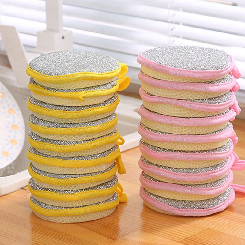 5/10pcs, Double Side Dishwashing Sponge Pan Pot Dish Wash Sponges Household Cleaning Tools
