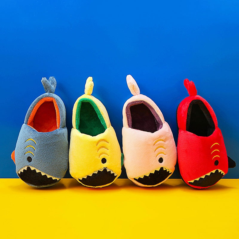 Boys' Dinosaur Slippers with Plush TPR Sole & Alligator/Crocodile Teeth