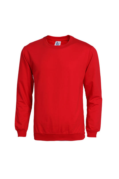 Casual Cotton Terry Round Neck Sweatshirt – Solid Color Long Sleeve Pullover