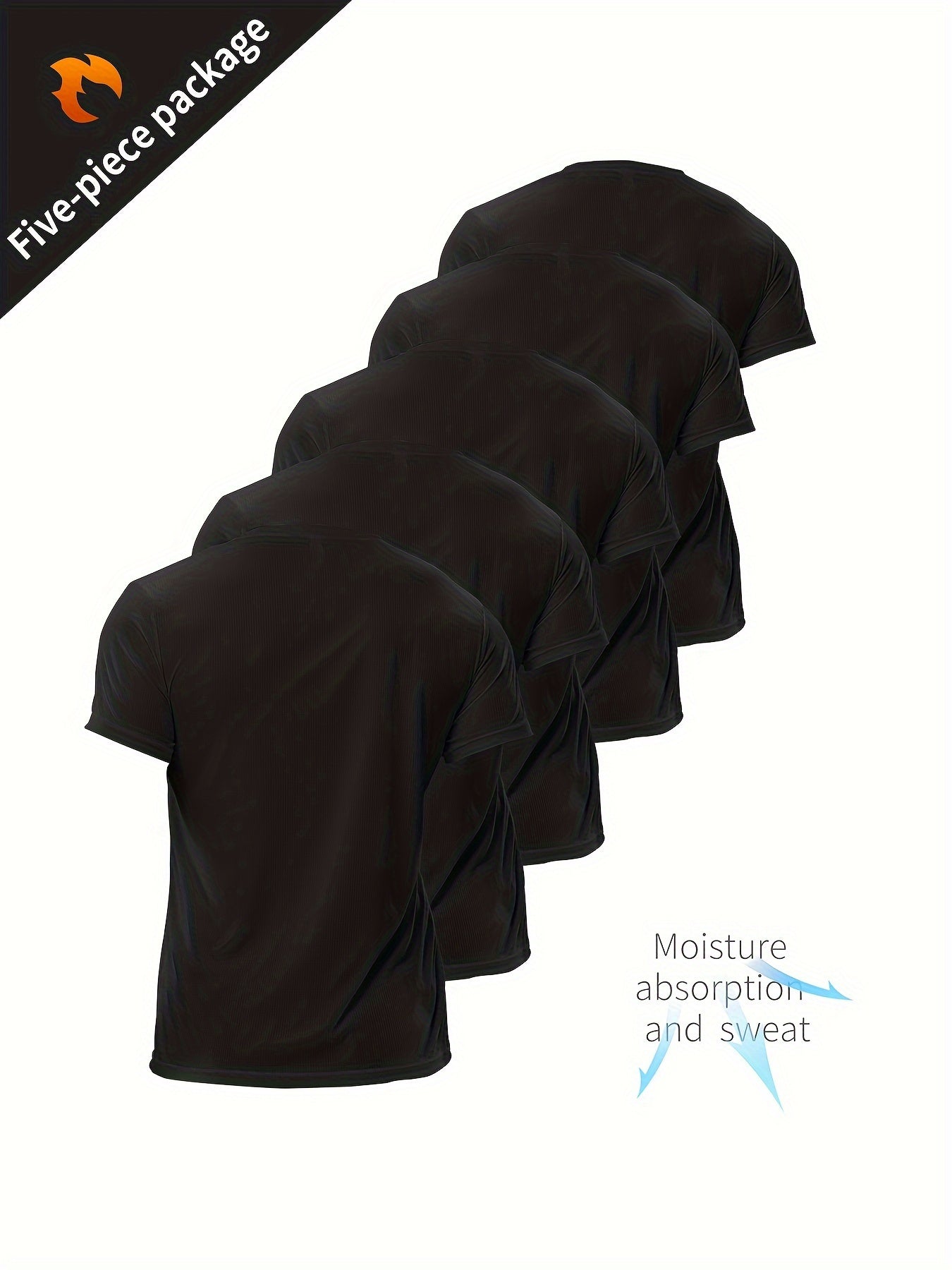 Xinso Prince Ultra-Thin Men'S Fitness Sports Shirt Top 5pcs Set