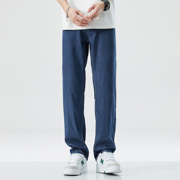Men's Loose Straight Ice Silk Summer Jeans – Breathable Casual Fit