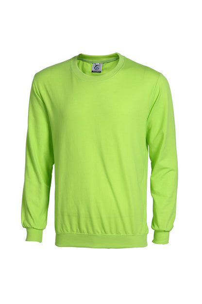 Casual Cotton Terry Round Neck Sweatshirt – Solid Color Long Sleeve Pullover