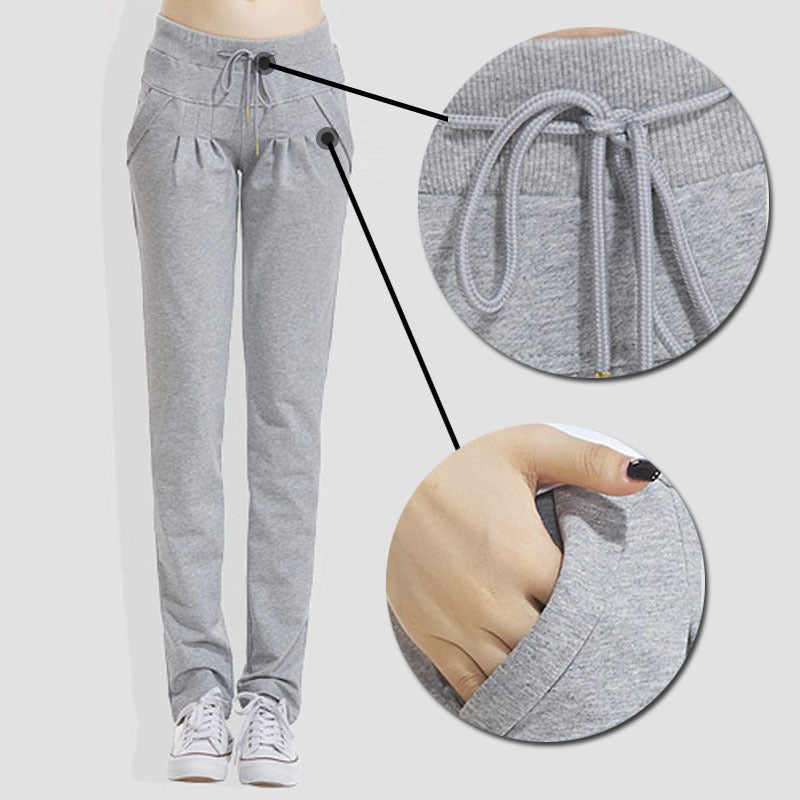 Sports And Leisure Women's Cotton Straight Loose Trousers