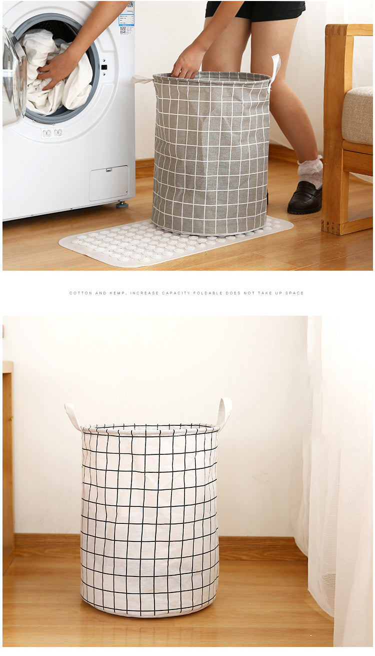 Portable Laundry Hamper – Round Storage Bucket