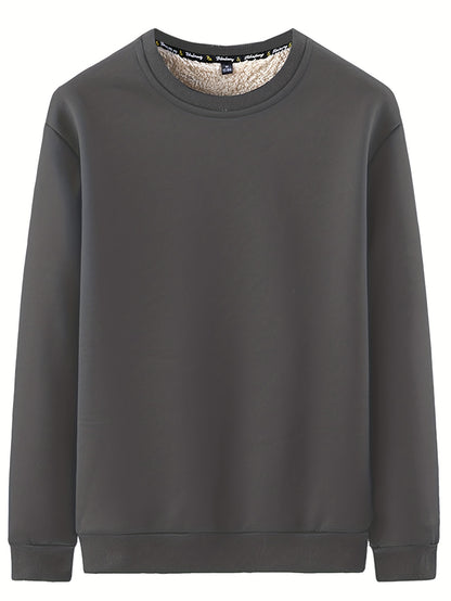 New Men's Casual Fashionable Solid Color Crew Neck Sweatshirts For Autumn And Winter