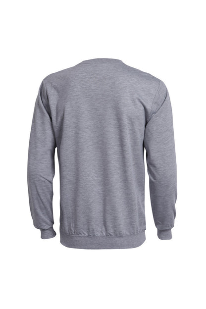 Casual Cotton Terry Round Neck Sweatshirt – Solid Color Long Sleeve Pullover