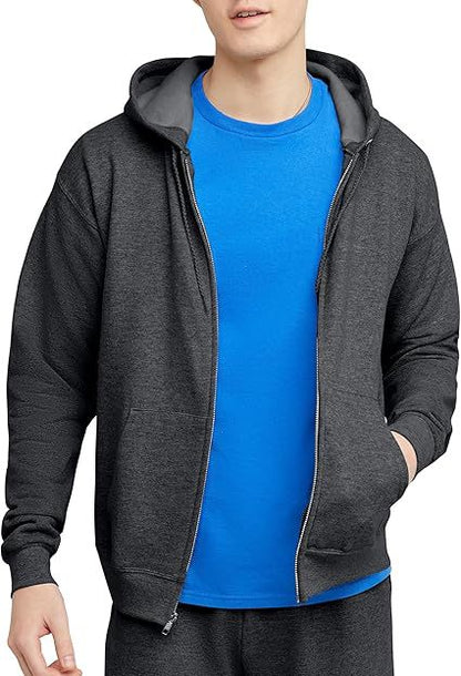 Men’s American Fashion Hooded Zip Sweatshirt – Casual Cotton Pullover