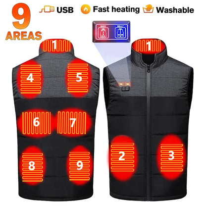 Heated Jacket Men Warm Vest USB Self Heating Jacket