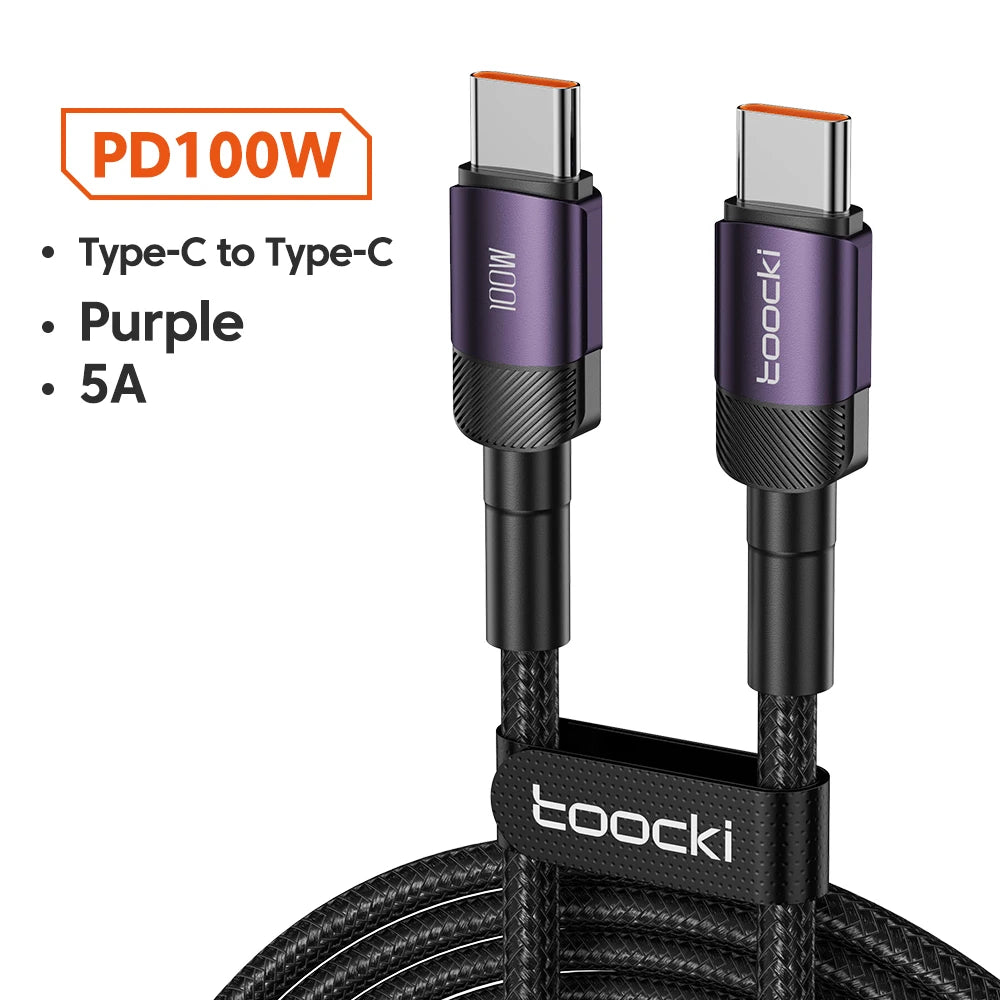 Toocki 100W Quick Charge 4.0 Fast Charging Type C to Type C