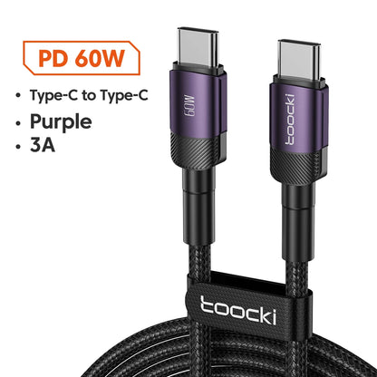 Toocki 100W Quick Charge 4.0 Fast Charging Type C to Type C