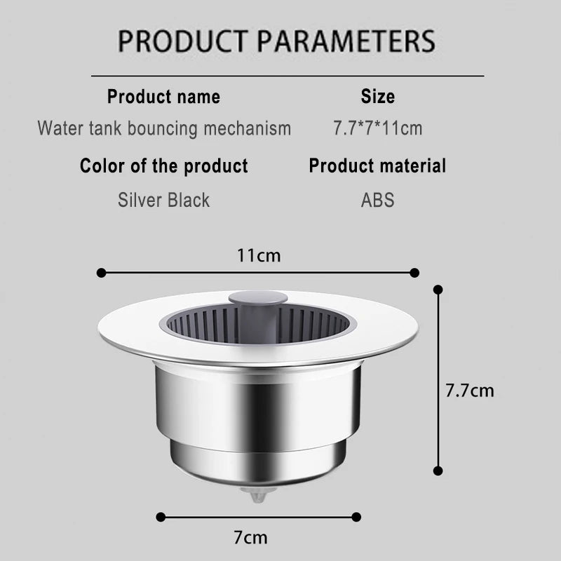 Kitchen Sink Strainer & Drain Stopper – Pop-Up Food Waste Filter