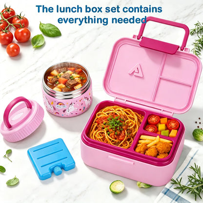 Kids Stainless Steel Lunch Box – Insulated Leakproof Food Container