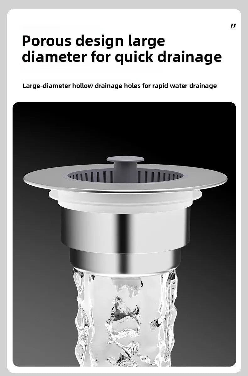 Kitchen Sink Strainer & Drain Stopper – Pop-Up Food Waste Filter
