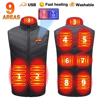 Heated Jacket Men Warm Vest USB Self Heating Jacket
