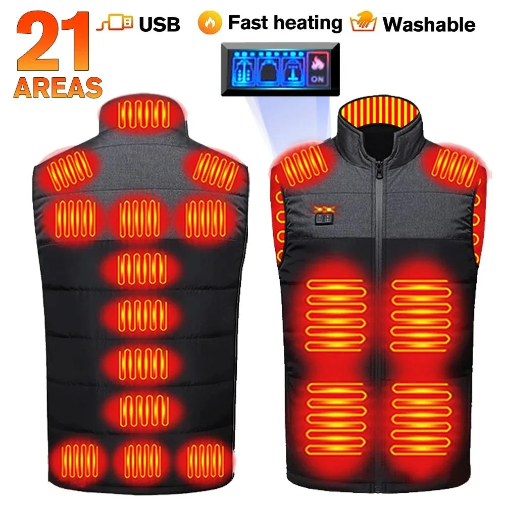 Heated Jacket Men Warm Vest USB Self Heating Jacket