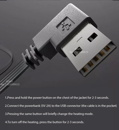 Heated Jacket Men Warm Vest USB Self Heating Jacket