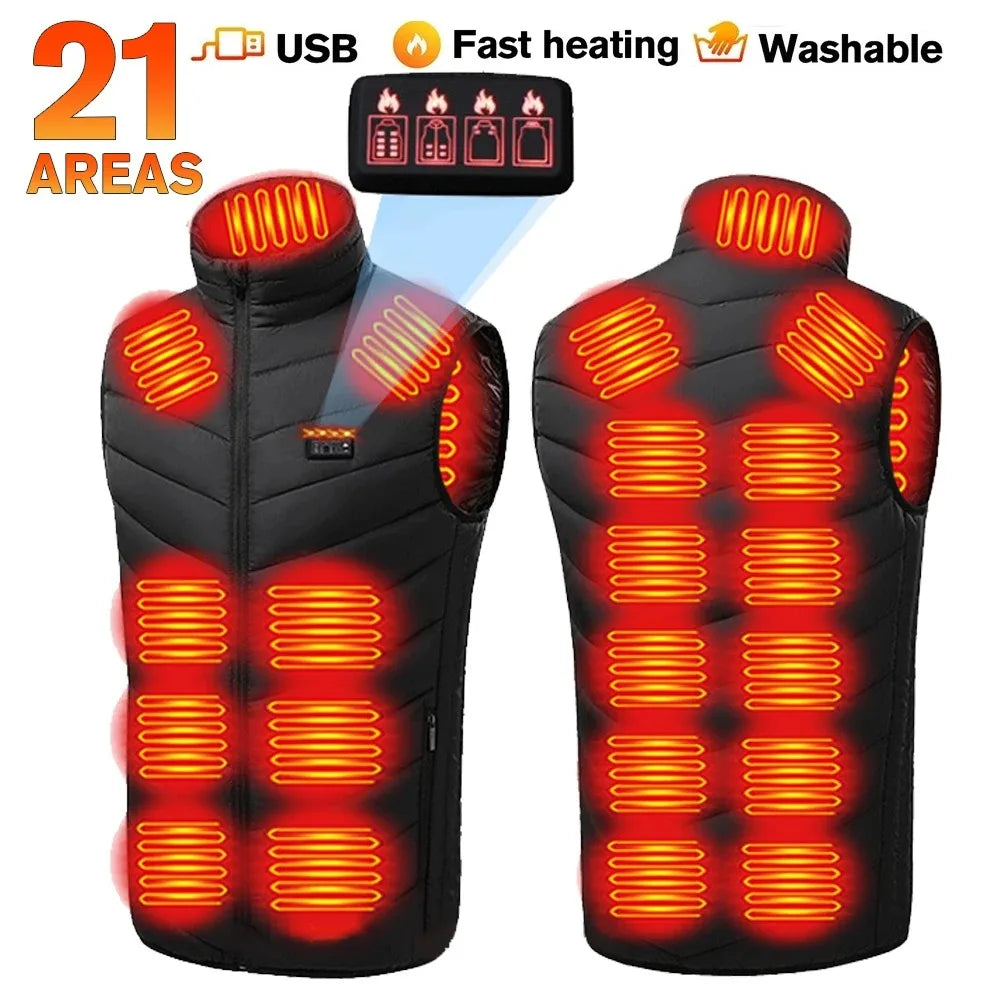 Heated Jacket Men Warm Vest USB Self Heating Jacket