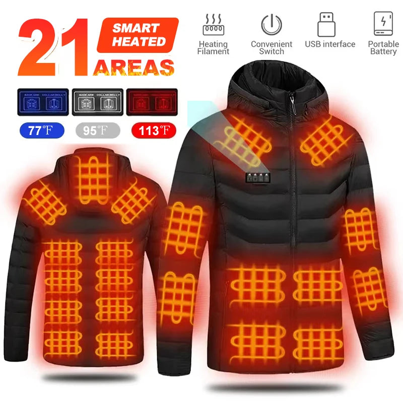 Heated Jacket Men Warm Vest USB Self Heating Jacket