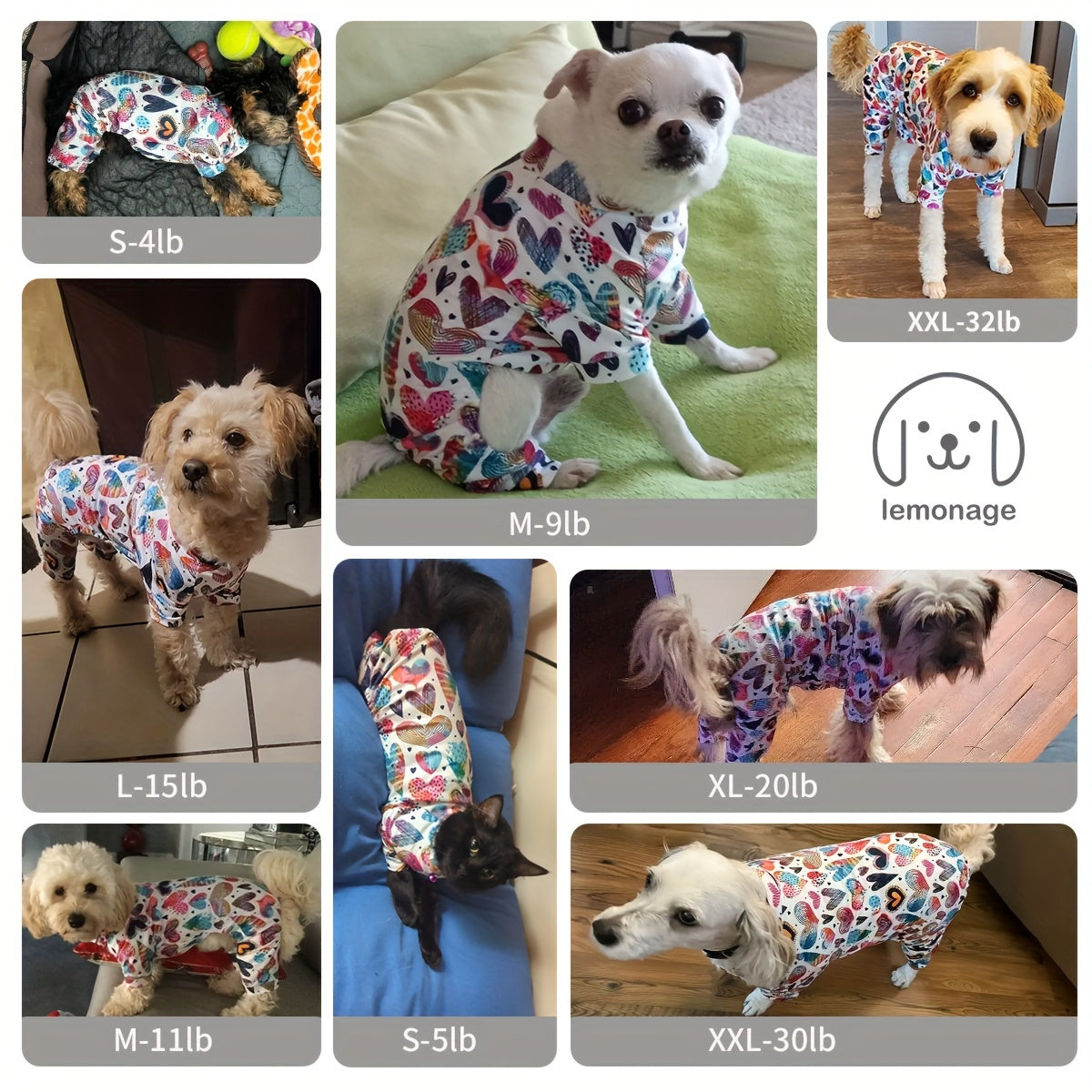 Cute Pet Pajamas for Small and Medium Dogs and Cats