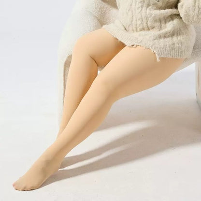 One-line True See-through Leggings Fleece-lined Warm Women's Outer Wear Pantyhose