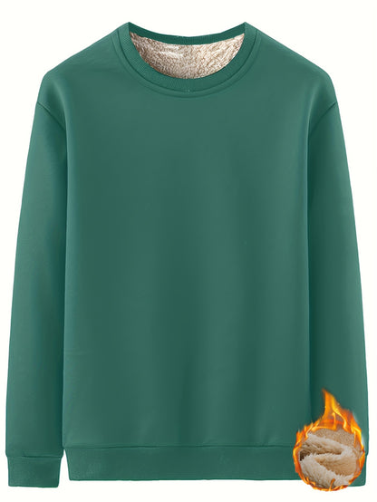 New Men's Casual Fashionable Solid Color Crew Neck Sweatshirts For Autumn And Winter