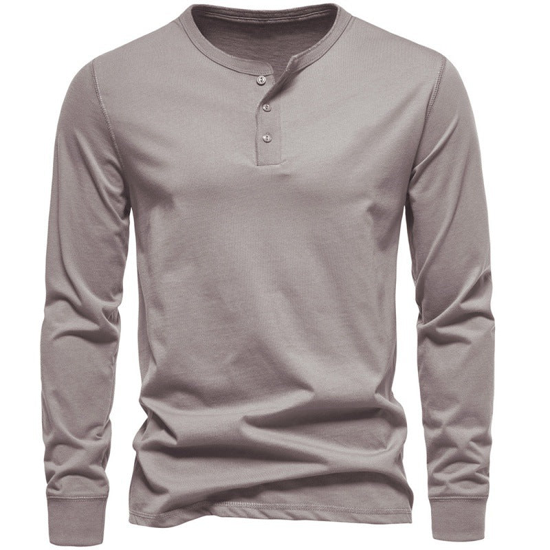Men's Long-Sleeve Cotton Bottoming Shirt – Casual Everyday Wear