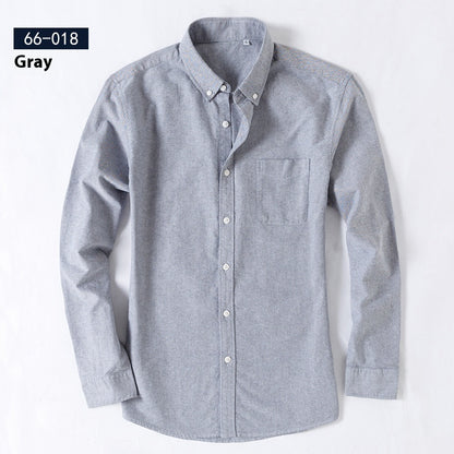 Men's Cotton Oxford Business Casual Long Sleeve Shirt